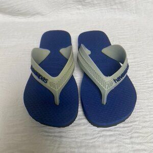 Havaianas Unisex 6.5 T Boy Girl Sandals Flip Flops Gray Navy Blue Made in Brazil